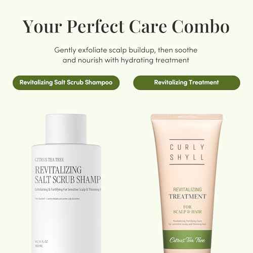 CURLYSHYLL Revitalizing Salt Scrub Shampoo | Exfoliating & Clarifying Scalp Treatment | Dual Salt Formula | Scalp Care for Thinning Hair | 300ml