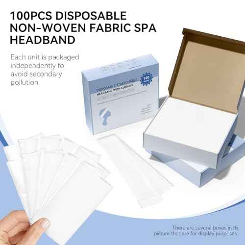 100 Count Disposable Headbands for Spa Headband for Washing Face Individually Wrapped Headbands for Women, Non-woven Fabric Facial Headband, Esthetician Supplies Makeup Artists & Salon Professionals