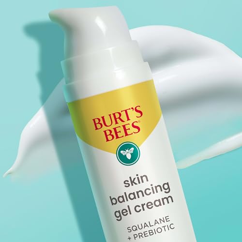 Burt's Bees Clear and Balanced Skin Balancing Gel Cream With Squalane and Prebiotic, Gel Moisturizer for Breakout-Prone Skin, 1.8 oz. Bottle