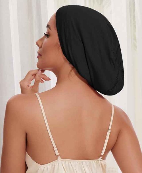 Kafteri 2 PCS Satin Silk Bonnet for Sleeping Women,Double Layer Hair Wrap Sleeping for Women Men, Silk Satin Lined Beanie Sleep Cap for Curly Hair Adjustable