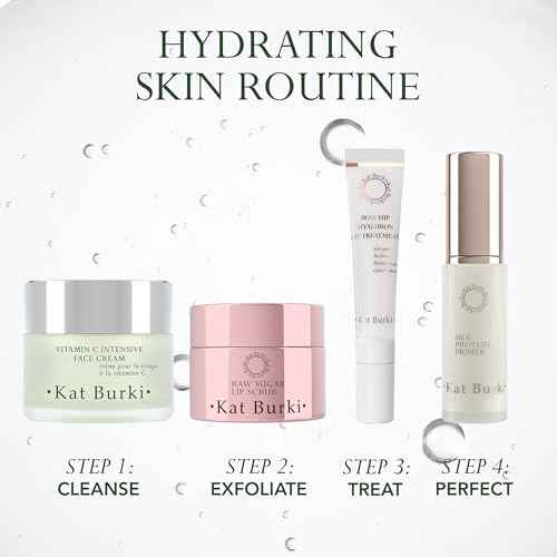 Kat Burki Rose Hip Seed Lip Treatment with Hyaluronic Acid & Retinol, Glossy Moisturizing Balm Reduces the Appearance of Fine Lines, Plumps & Hydrates, 0.5 Fl Oz