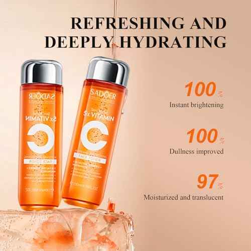 Vitamin C Skincare Set for Women & Teens - 6Pcs Travel Skincare Kit with Cleanser, Toner, Serum, Eye Cream, Face Cream & Lotion - Hydrating, Teen Skin Care & Women's Facial Gift Set