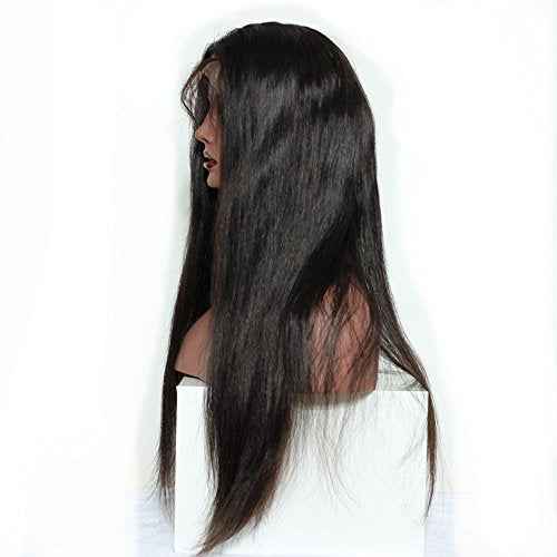 Dreambeauty 250% Density Lace Front Human Hair Wigs Silk Straight Brazilian Virgin Remy Human Hair Wigs Glueless Lace Front Wig for Women Natural Black Color (18 inch)