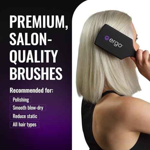 ERGO Ionic Paddle Hair Brush ? Large Polishing Brush for Long-Lasting Shine, Detangling Brush for Wet & Dry Hair Care, Hair Styling Tool for Blow Drying (ER1000)