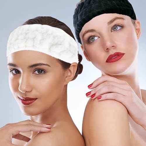 LAPOHI 3 Pack Modern Microfiber Facial Headbands for Washing Face, Makeup & Spa - Skincare & Towel Headbands for Women & Girls