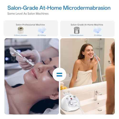 UNOISETION At Home Microdermabrasion Machine, 2 In 1 Pro-Grade Diamond Dermabrasion Facial for Exfoliation & Stubborn Blackheads, Microdermabrasion Tool for Radiant Skin, White