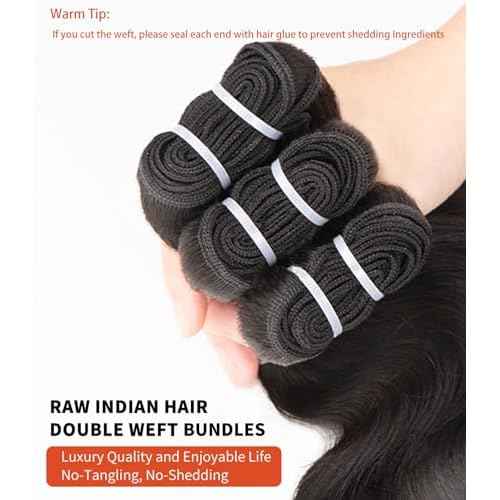 MLIP Raw Bundles Human Hair Body Wave, No Tangle Shedding, Keep Texture Silky Soft After Multiple Washes, 15A Raw Indian Hair Bundles 22 Inches, Triple Lifespan 3X