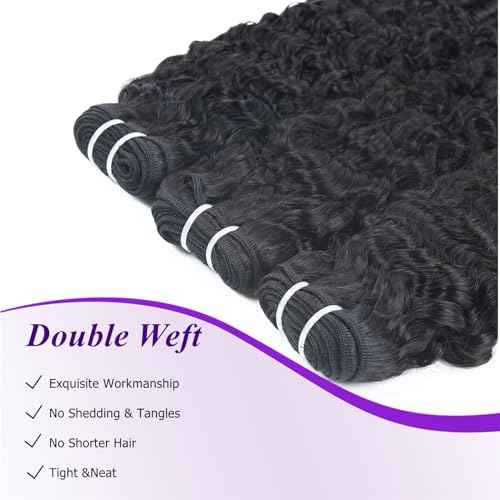 Burmese Curly Bundles Human Hair 18 20 22 Inches 3 Bundles 3C4A Water Wave Quick Weave with Spiral Curly End 100% Raw Human Hair Bundles Curly Hair Extensions for Women Natural Black