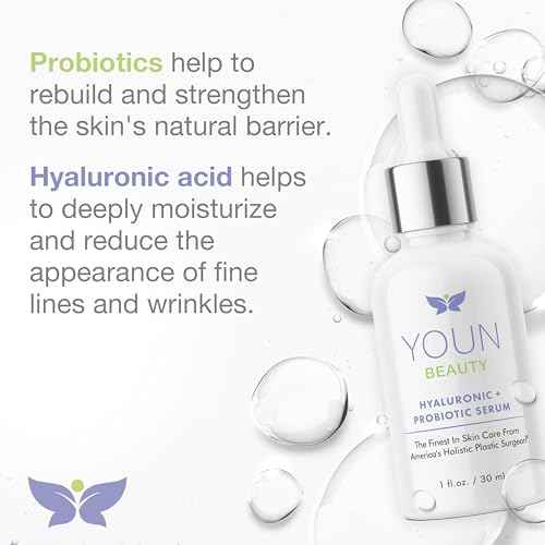 YOUN Beauty Hyaluronic + Probiotic Face Serum by Dr. Anthony Youn, 30 ML ? For Intense Hydration, Radiance Boost, & Skin Renewal ? Contains Plant-Based Hyaluronic Acid, Yogurt Extract, Vitamins C & E