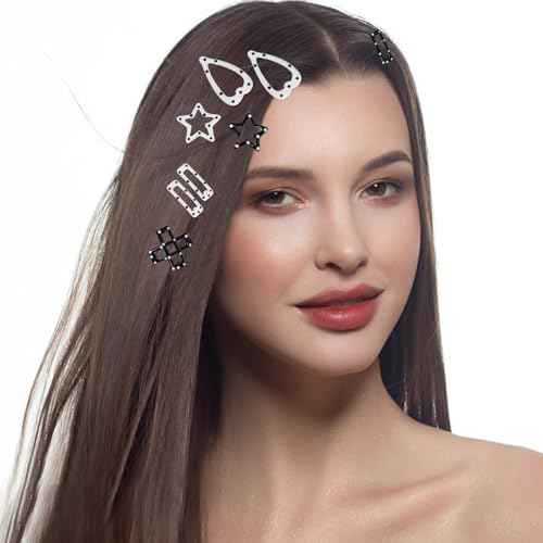20PCS Star Hair Clips Y2k Hair Accessories for Women Black White Polka Dot Cute Hair Pins for Girls Star Barrettes Non Slip Kawaii Snap Hair Clips Small for Styling Festival Accessories