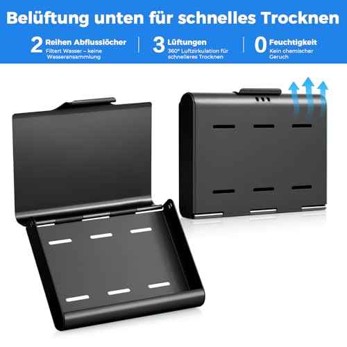 Aluminum Retainer Case for Invisalign Aligners, Partial Mouth Guard Case Denture Retainer Container Case Holder with Vent Holes, Slim Orthodontic Aligner Case for Traveling-1 Pack Black