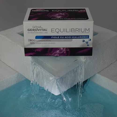 Gerovital EQUILIBRIUM Hyaluronic Acid Vials with 10% Liposomes | Intensely Moisturizing and Smoothing Serum for Wrinkles and Fine Lines | Professional Product | 20 Ampoules x 2 ml