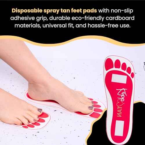 120 Pairs(240feets) Spray Tan Feet Pads Disposable & Economic Feet pads for Spray tanning,Use in Tanning booth,Sunless Tanning at Home or Beauty Salon-Non Slip- Comfortable-Hygienic-Ultra Bronzing
