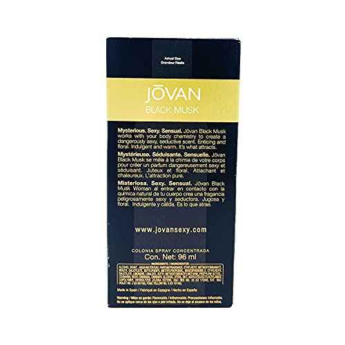 Jovan Black Must perfume 3.25 cologne concentrate spray