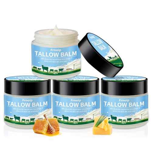 4-Pack Organic Grass-Fed Beef Tallow & Honey Balm for Face & Body | Sensitive Skin Face Moisturizer for Kids & Adults | Raw Wild Honey, Non-Greasy Eczema-Safe Formula (8oz) - Deep Hydration