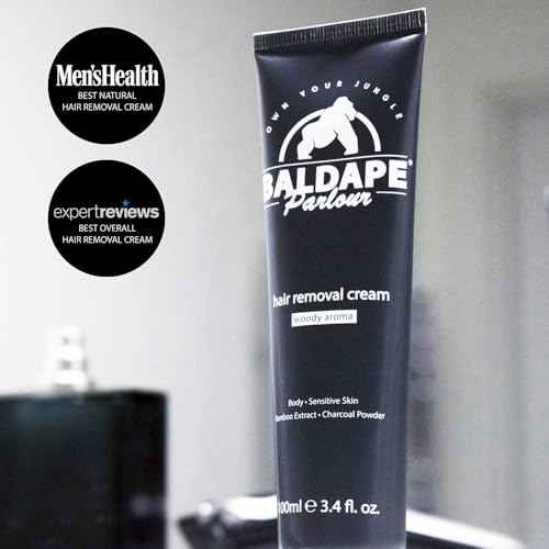 BALDAPE PARLOUR Body & Back Hair Removal Kit with Men's Depilatory Cream, Extendable Applicator & Loofah for Smooth, Hair-Free Results