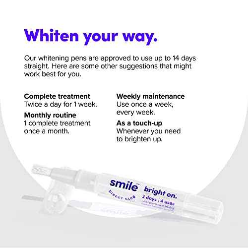 SmileDirectClub Teeth Whitening Kit - 8 1.4ml Gel Pens - Professional Strength Hydrogen Peroxide - Pain Free and Enamel Safe - Up to 9 Shades Whiter in 1 Week