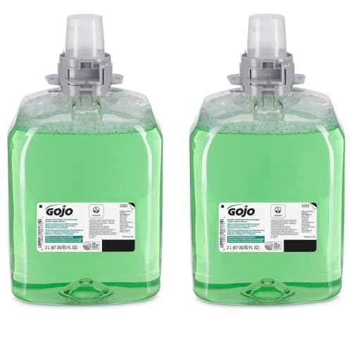 GOJO Green Certified Foam Hand, Hair & Body Wash, Cucumber Melon Scent, 2000 mL Refill FMX-20 Push-Style Dispenser (Pack of 2) - 5263-02