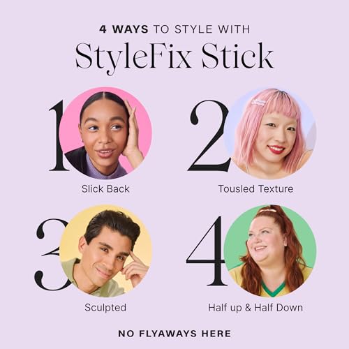 JVN StyleFix Hair Wax Styling Stick, 0.6 Oz, Controls Frizz, Tames Flyaways & Baby Hairs for All Day Hold for Women and Men, Perfect for On the Go, Silicone Free