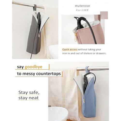 Lifeplus Curling iron Flat iron Holder Mat, Heat Resistant Hot Hair Tool Travel Bag Case for Home Travel (Orchid pink)