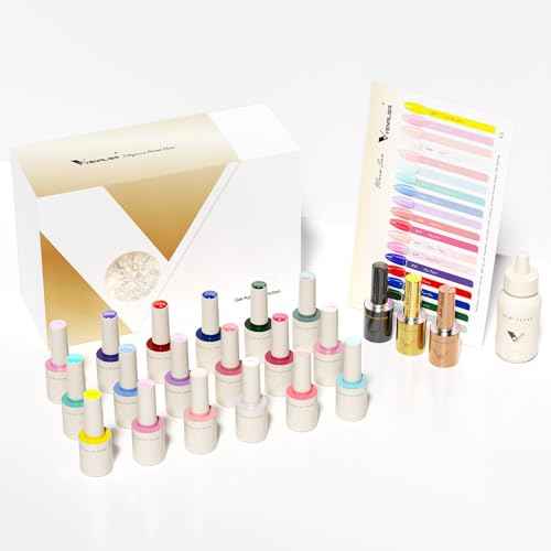 VENALISA V3 Gel Nail Polish Kit of 22 Pcs With Color Display Card Red Blue Green Yellow Pink Gel Polish Set Soak Off Salon Nail Art DIY at Home Manicure