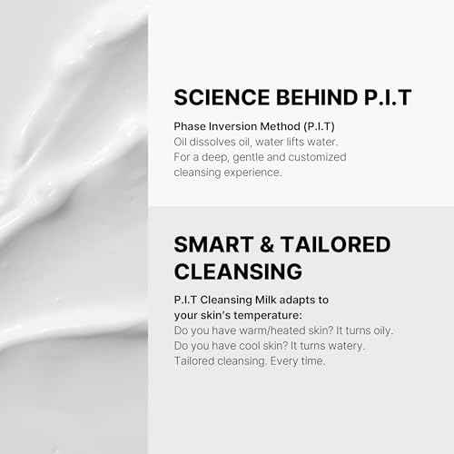 TROIAREUKE PIT Cleansing Milk I Deep Cleansing Daily Facial Cleanser for All Skin Types, Dry, Hydrating Face Mask with Antioxidants, Vitamins, Moisturize Korean Aesthetic Skin Care 6.08 fl oz