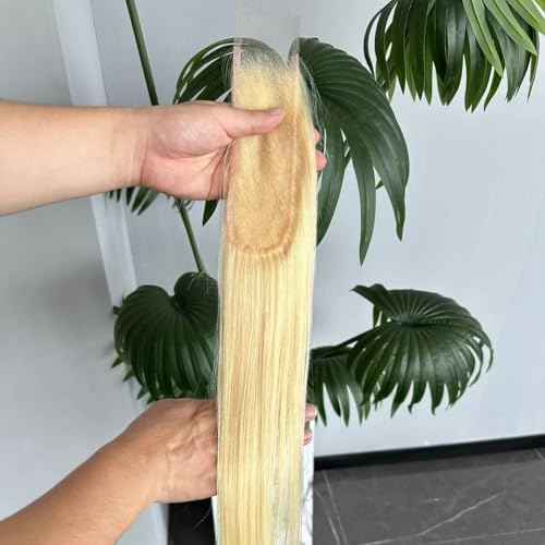 2x6 Long Deep Parting HD Swiss Lace Melt Skin Lace Closure Raw Hair Materials Straight Style Much Fuller with Natural Hair Line Human Hair Natural Black Color (14inch, HD 2x6 613 lace closure)