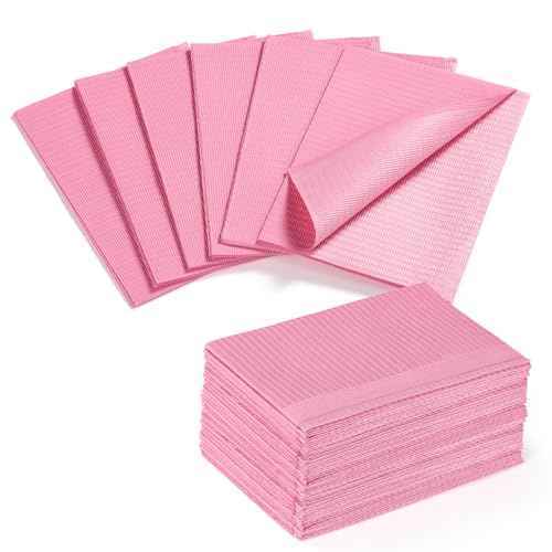Etercycle Disposable Nail Mats - 50Pcs Fordable Nail Art Table Mats for Table Acrylic Nail Practice Sheet, 3 Ply Waterproof 13" X 18" Clean Pads Nail Art Accessories (Pink)