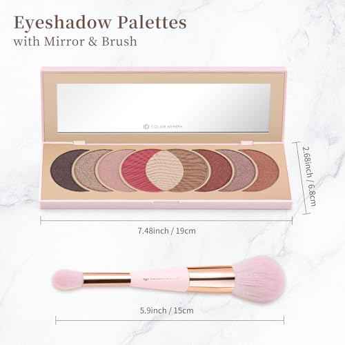 Color Nymph Naked Eyeshadow & Blush Palette Set?Highly Pigmented Blush Highlighter Bronzer Makeup Palettes?Travel Friendly Shimmer Powder Face Pallet