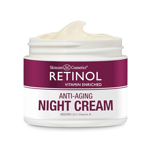 Retinol LIVAURA Skincare LdeL Cosmetics Night Cream Vitamins A + C + E Works While You Sleep to Reduce Fine Lines And Other Signs of Aging 1.7 Oz.