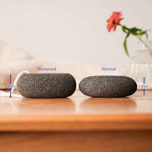 Extra Thick Pumice Stone for Feet and Hands ? Ergonomic, Durable Natural Foot File ? Gray, 3.9x2.8x1.6 in ? Ideal for Cracked Heel Treatment,Callus Remover for feet&Dead Skin Exfoliation