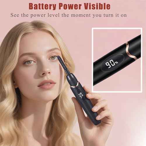 Heated Eyelash Curlers Electric Eyelash Curler with LED Display, 4 Temperature Modes Anti-Burn USB Rechargeable Natural Curling 24H Long Lasting for Women Makeup Tools Gifts H925