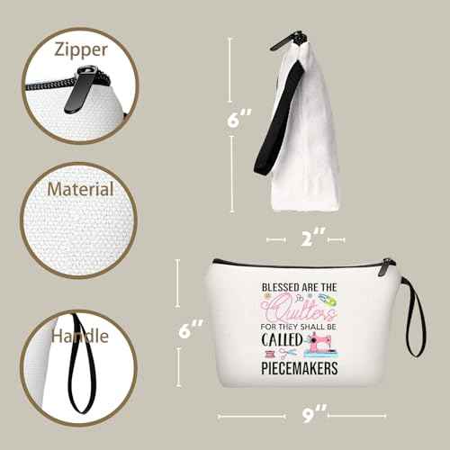 Quilting Sewing Gifts for Women Friend Female Coworker Sister Lovers Enthusiasts Sewers Seamstress Accessories Makeup Cosmetic Bag