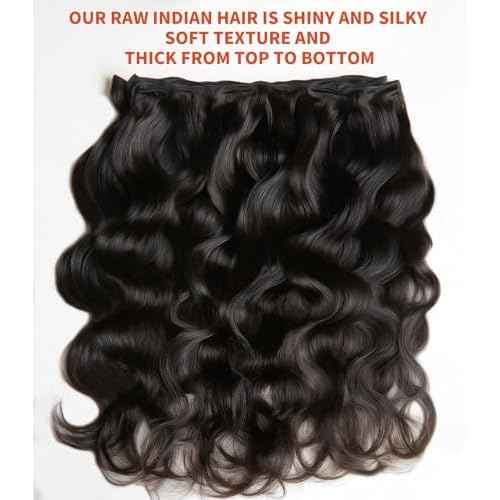 MLIP Raw Bundles Human Hair Body Wave, No Tangle Shedding, Keep Texture Silky Soft After Multiple Washes, 15A Raw Indian Hair Bundles 18 Inches, Triple Lifespan 3X