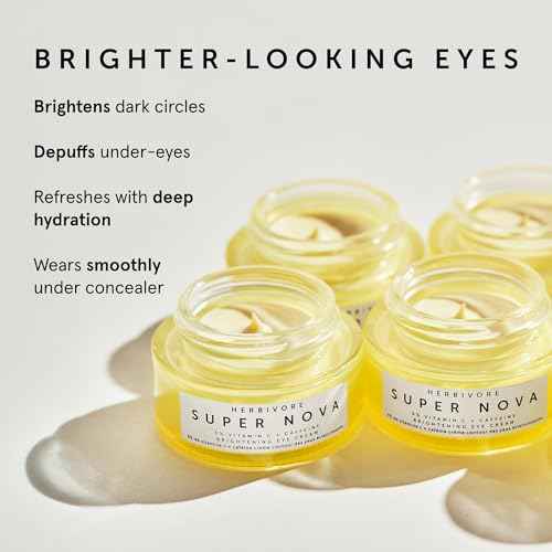 HERBIVORE Super Nova 5% THD Vitamin C + Caffeine Brightening Eye Cream | Targets Dark Circles & Puffiness | Vegan, Plant-Based, Cruelty-Free,15 mL / 0.5 oz