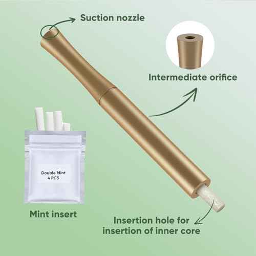 Stylish Gold Air Flavored Device,16 Replaceable Inner Cores,Natural Ingredients Extracted,Helps Improve Bad Habits-0419-05