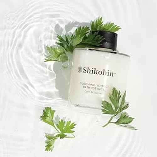Blooming Yomogi Bath Essence: Milky Bath Oil with Yomogi Leaf, Camellia & Rice Bran - Natural Aromatherapy Soak - 100ml - Forest Bathing Scent - Vegan, Cruelty-Free, Made in Japan