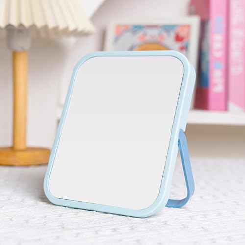 Desk Mirror, 6.7 Inch Vanity Mirror, Makeup Mirror with 1-Hanging Port, 1 Travel Makeup Mirror with U-Shaped Bracket for Makeup Desk £¦ Dressing Room (Green)