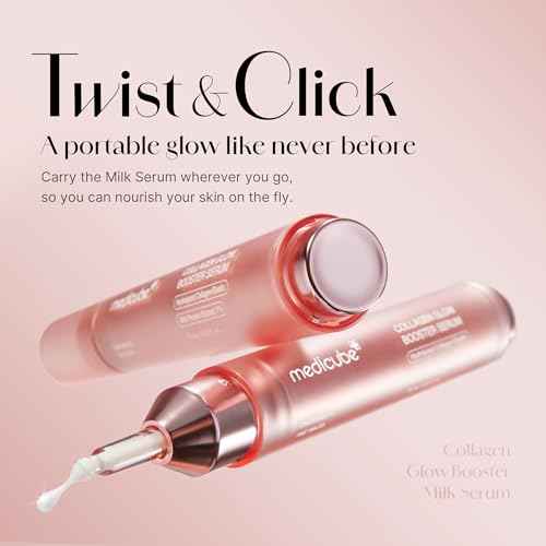 Medicube Collagen Glow Booster Milk Serum - Twist & Click - Radiance & Hydration with Niacinamide, Milk Protein Extract, Hydrolyzed Collagen - Illuminates & Firms Skin - Korean Skin Care, 0.50 oz