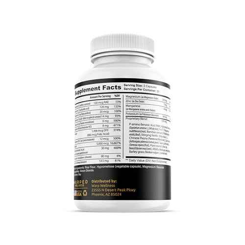 Womens Hair Growth Supplement | Thicker Fuller Hair Support for Thinning Hair and Hair Loss Vitamins | Warped Wellness V?mm Goddess