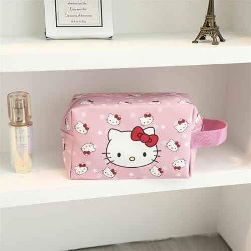 Cute Makeup Bag Set, 1 Makeup Bag and 7 Makeup Brush and 1 Compact Mirror, PU Leather Travel Cosmetic Bag, Gifts for Women Girls, pink0202