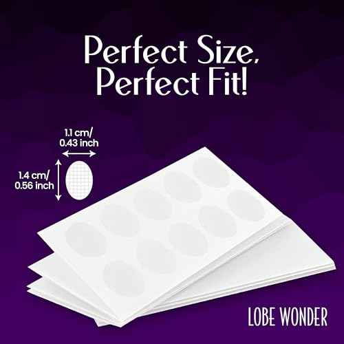 Lobe Wonder - The Original Ear Lobe Support Patch for Pierced Ears - Eliminates The Look of Torn or Stretched Piercings - Protects Healthy Ear Lobes from Tearing