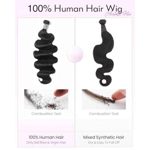 Arabella 3 Body Wave Bundles Human Hair 16 18 20 Inch Natural Black Bundles 100% Unprocessed Brazilian Virgin 10A Weave Sew in Double Weft Human Hair Bundles