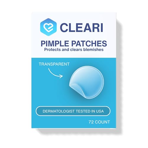 CLEARI Pimple Patches, Invisible 2MM Covers for All Skin Types, Dermatologist Tested,Pore Cleansing, Day & Night, 2 Sizes, 72 Thin Acne Patches for Face and Skin