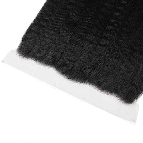 Kinky Straight 13x4 Ear To Ear HD Lace Frontal Closure 14 Inch 12A Brazilian Kinky Straight Human Hair Transparent Frontal Closure 150% Density Natural Hairline Pre Plucked