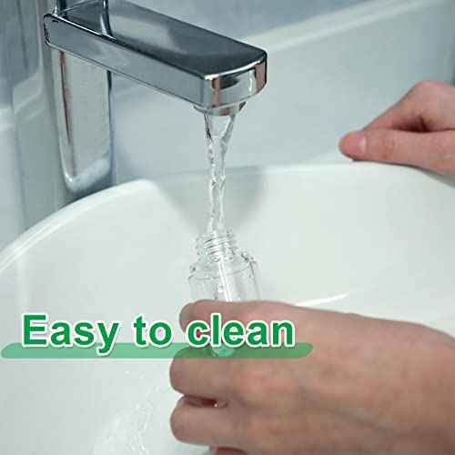Sabary 60 Pcs Clear Airless Pump Bottles Refillable Cosmetic Travel Size Dispenser Vacuum Plastic Travel Bottles Empty Lotion Pump Dispenser Liquid Toiletry Container(1 oz)