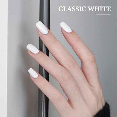 GAOY Gel Top Coat, Base Coat and White Gel Polish Set, 3 Pcs 16ml Clear Glossy No Wipe Combination and Color for UV Light Cure
