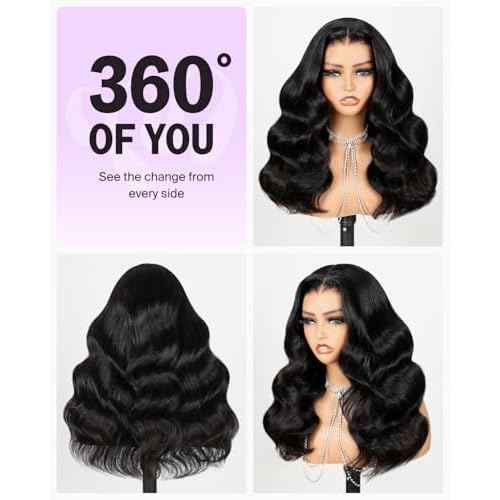 Glueless Wigs Human Hair Pre Plucked Pre Cut 6x6 HD Lace Closure Body Wave Lace Front Wigs Human Hair Pre Bleached Ready to Go Glueless Body Wave Wig 20Inch