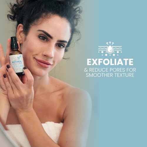 Eva Naturals Retinol + Squalane Serum ? Anti Aging Face Serum for Wrinkles, Collagen Boost, Eye & Night Use ? Retinoid Skin Care for Acne, Pores, Dark Spots & Sensitive Skin