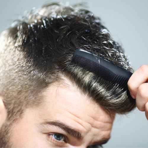 GENTS (15 Pack) Pocket Comb Black Unbreakable Round Teeth Course Fine Pocket Beard & Mustache Combs for Men's Hair (Black, 5 Inch (Pack of 15)